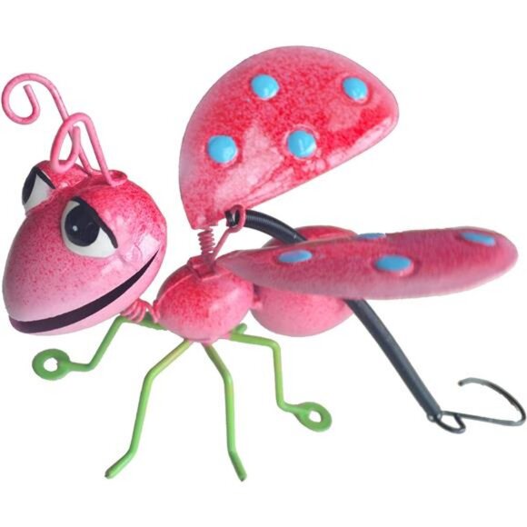 Outdoor Wall Ladybug and Mantis Metal Set of 2 Yard Art-Perfect Garden - Picture 6 of 7